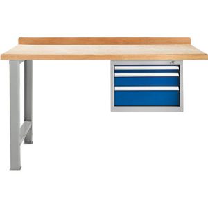 Modulare Werkbank Schäfer Shop Select, Anbaueinheit, Buche Multiplexplatte, bis 500 kg, B 1500 x T 700 x H 840 mm, Hellsilber/Enzianblau ral 5010 Modulare Werkbank Schäfer Shop Select, Anbaueinheit, Buche Multiplexplatte, bis 500 kg, B 1500 x T 700 x H 840 mm, Hellsilber/Enzianblau ral 5010