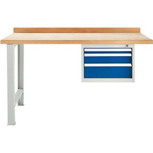 Modulare Werkbank Schäfer Shop Select, Anbaueinheit, Buche Multiplexplatte, bis 500 kg, B 1500 x T 700 x H 840 mm, Lichtgrau ral 7035/Enzianblau ral 5010 Modulare Werkbank Schäfer Shop Select, Anbaueinheit, Buche Multiplexplatte, bis 500 kg, B 1500 x T 700 x H 840 mm, Lichtgrau ral 7035/Enzianblau ral 5010