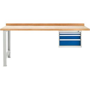 Modulare Werkbank Schäfer Shop Select, Anbaueinheit, Buche Multiplexplatte, bis 500 kg, B 2000 x T 700 x H 840 mm, Lichtgrau ral 7035/Enzianblau ral 5010 Modulare Werkbank Schäfer Shop Select, Anbaueinheit, Buche Multiplexplatte, bis 500 kg, B 2000 x T 700 x H 840 mm, Lichtgrau ral 7035/Enzianblau ral 5010