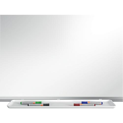 nobo Whiteboard Premium Plus, Stahl nanobeschichtet, magnethaftend, B 900 x H 600 mm, inkl. abnehmbarer Stiftablage und 1 Boardmarker