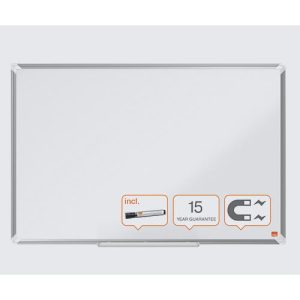 nobo Whiteboard Premium Plus, Stahl weiß emailliert, magnethaftend, B 1200 x H 900 mm, inkl. abnehmbarer Stiftablage und 1 Boardmarker nobo Whiteboard Premium Plus, Stahl weiß emailliert, magnethaftend, B 1200 x H 900 mm, inkl. abnehmbarer Stiftablage und 1 Boardmarker