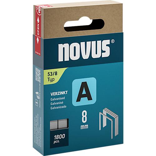 Novus Heftklammern Typ A, Länge 8 mm, Stahldraht, 2000 Stück