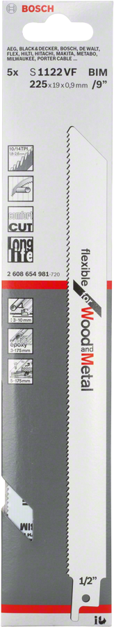 BOSCH Säbelsägeblätter S 1122 VF 5 Stk.