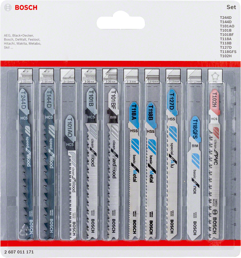 BOSCH Stichsägeblatt-Set Universal 10 Stk.