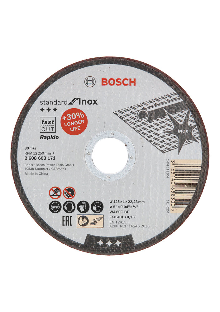 BOSCH Trennscheibe für Inox 125 x 1,0