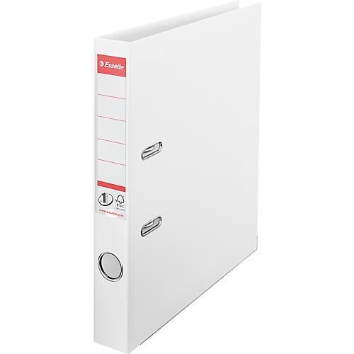 Ordner Esselte® No. 1, A4, Rückenbreite 50 mm, für ca. 350 Blatt, Hebelmechanik, Rückenschild, Griffloch & Raumsparschlitze, FSC®-Karton, weiß