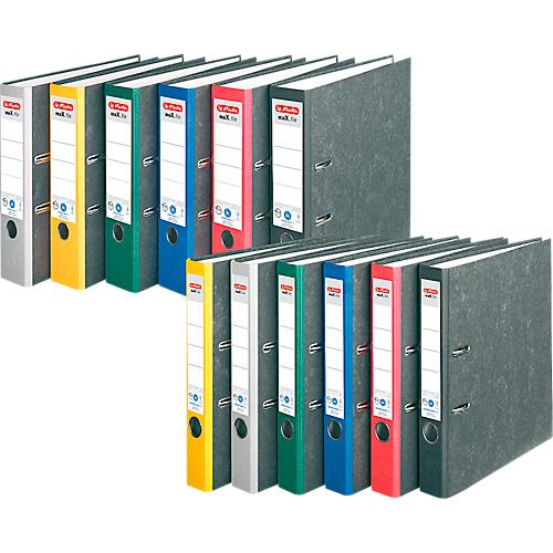 Ordner herlitz maX.file nature, DIN A4, Rückenschild geklebt, Hartpappe, Rückenbreite 80 mm, rot, 20 Stück