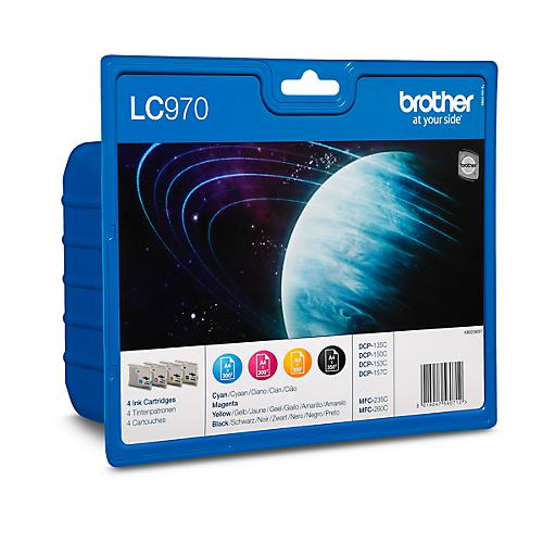 Original Brother Tintenpatronen LC-970 CMYK, Mixpack, cyan, magenta, gelb, schwarz