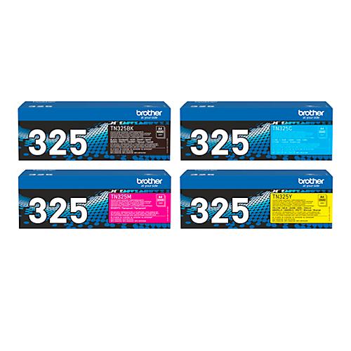 Original Brother Toner TN-325 CMYK, Mixpack, schwarz, cyan, magenta, gelb