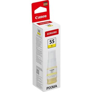 Original Canon Tintenflasche GI-55 Y (6291C001), 40 ml, bis zu 3000 Seiten, gelb Original Canon Tintenflasche GI-55 Y (6291C001), 40 ml, bis zu 3000 Seiten, gelb