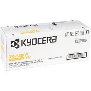 Original Kyocera Toner TK-5380Y, 10000 A4 Seiten, inkl. Resttonerbehälter, Einzelpack, gelb Original Kyocera Toner TK-5380Y, 10000 A4 Seiten, inkl. Resttonerbehälter, Einzelpack, gelb