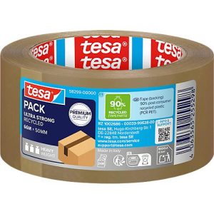 Packband tesapack® Eco & Ultra Strong ecoLogo® 58297, extrastarke Haftkraft, für Pakete bis 30 kg, reißfest, UV-beständig, 70 % Recycling-PET, braun Packband tesapack® Eco & Ultra Strong ecoLogo® 58297, extrastarke Haftkraft, für Pakete bis 30 kg, reißfest, UV-beständig, 70 % Recycling-PET, braun