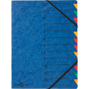 PAGNA Dokumentenmappe Easy, DIN A4, Gummizugverschluss, 12-teilig, blau PAGNA Dokumentenmappe Easy, DIN A4, Gummizugverschluss, 12-teilig, blau