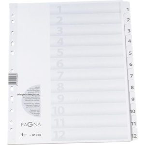 PAGNA Karton-Register, Zahlen 1-12, grau PAGNA Karton-Register, Zahlen 1-12, grau