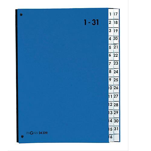 PAGNA Pultordner Color 1 - 31, auch für Überformate, numerisch, Polypropylen, blau