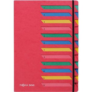PAGNA Pultordner, für DIN A 4, A-Z, 12 Fächer, Karton, rot PAGNA Pultordner, für DIN A 4, A-Z, 12 Fächer, Karton, rot