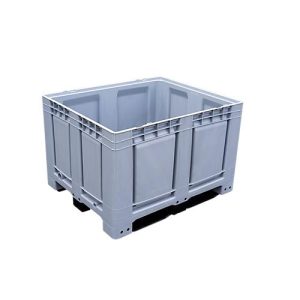 Palettenbox Big Box 680 l, B 1200 x T 1000 x H 790 mm, geschlossen, silbergrau, 4 Füße Palettenbox Big Box 680 l, B 1200 x T 1000 x H 790 mm, geschlossen, silbergrau, 4 Füße