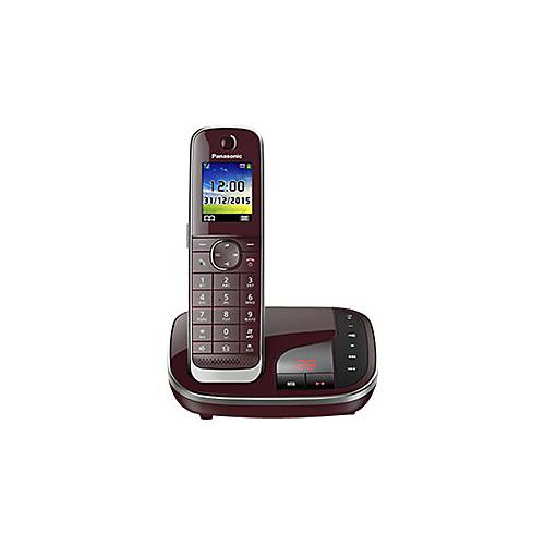 Panasonic KX-TGJ320GR - Schnurlostelefon - Anrufbeantworter mit Rufnummernanzeige - DECTGAP - dreiweg Anruffunktion - Weinrot