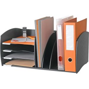 Paperflow Schreibtisch-Organizer, 4 Fächer, Trennelemente verstellbar, schwarz Paperflow Schreibtisch-Organizer, 4 Fächer, Trennelemente verstellbar, schwarz