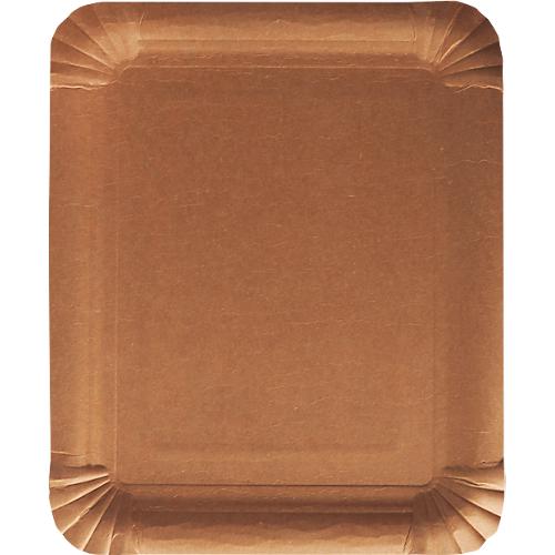 Pappteller Papstar Pure, 500 Stück, eckig, lebensmittelecht, B 165 x L 200 mm, Frischfaserkarton, braun