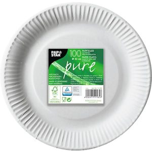 Pappteller Papstar Pure, Einweg, rund, Ø 230 mm, lebensmittelecht, FSC®-zertifiziert & kompostierbar, weiß, 6 x 100 Stück Pappteller Papstar Pure, Einweg, rund, Ø 230 mm, lebensmittelecht, FSC®-zertifiziert & kompostierbar, weiß, 6 x 100 Stück