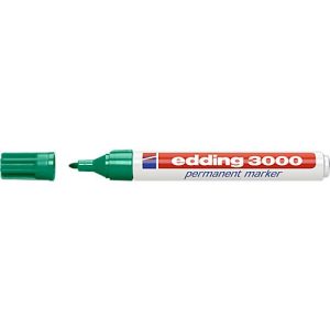 Permanentmarker edding 3000, Rundspitze, licht- & abriebsbeständig, 10 Stück, grün Permanentmarker edding 3000, Rundspitze, licht- & abriebsbeständig, 10 Stück, grün