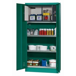 Pflanzenschutzmittelschrank asecos E-PSM-UF, Flügeltüren, Front Türkisgrün, B 950 x T 500 x H 1950 mm Pflanzenschutzmittelschrank asecos E-PSM-UF, Flügeltüren, Front Türkisgrün, B 950 x T 500 x H 1950 mm