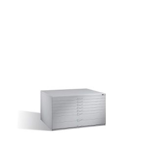 Planschrank aus Stahl, für Formate bis DIN A0, 8 Schubladen Planschrank aus Stahl, für Formate bis DIN A0, 8 Schubladen