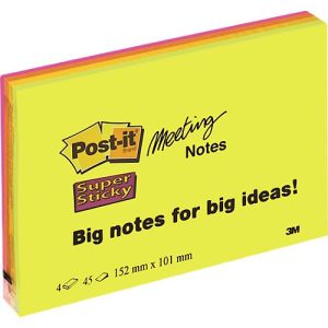 POST-IT Haftnotiz Meeting-Notes, XXL-Format, 152 mm x 101 mm POST-IT Haftnotiz Meeting-Notes, XXL-Format, 152 mm x 101 mm