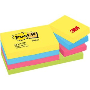POST-IT Haftnotizen Notes 622-12SS-COS, 51 x 38 mm, wiederablösbar, cellophanfrei verpackt, farbig, 12 x 100 Blatt POST-IT Haftnotizen Notes 622-12SS-COS, 51 x 38 mm, wiederablösbar, cellophanfrei verpackt, farbig, 12 x 100 Blatt