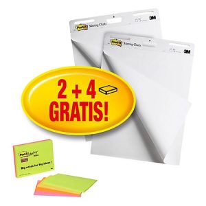 Post-it® Haftnotizen Super Sticky Meeting Charts 559, 635 x 762 mm, 60 Blatt, weiß, blanko + GRATIS Post-it® Haftnotizen Post-it® Haftnotizen Super Sticky Meeting Charts 559, 635 x 762 mm, 60 Blatt, weiß, blanko + GRATIS Post-it® Haftnotizen