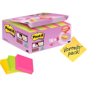 Post-it® Haftnotizen Super Sticky Notes, 24 Blöcke, 48 x 48 mm Post-it® Haftnotizen Super Sticky Notes, 24 Blöcke, 48 x 48 mm