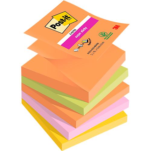 POST-IT Haftnotizen Super Sticky Z-Notes Boost R330-5SS-BOOS, 76 x 76 mm, farbig, 5 x 90 Blatt