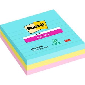 Post-it® Super Sticky Notes Cosmic 675-3SS-COS, 101 x 101 mm, farbig & liniert, 3 Blöcke á 70 Blatt Post-it® Super Sticky Notes Cosmic 675-3SS-COS, 101 x 101 mm, farbig & liniert, 3 Blöcke á 70 Blatt
