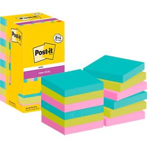 Post-It Super Sticky Notes, Cosmic Collection, 76 mm x 76 mm, 90 Blatt, 8 Blöcke + 4 Gratis/Packung, verschiedene Farben Post-It Super Sticky Notes, Cosmic Collection, 76 mm x 76 mm, 90 Blatt, 8 Blöcke + 4 Gratis/Packung, verschiedene Farben