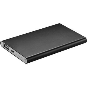 Powerbank, 4.000 mAh, USB + Micro-USB, Aluminium, extra flach, schwarz Powerbank, 4.000 mAh, USB + Micro-USB, Aluminium, extra flach, schwarz