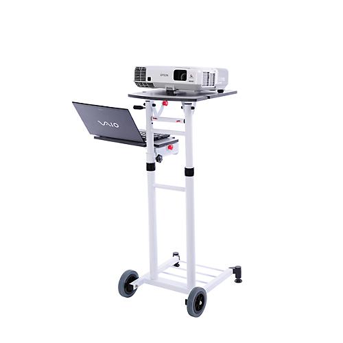 Präsentationsstation Franken Travel, für Laptop & Beamer, höhenverstellbar, belastbar bis 15 kg, Stahl