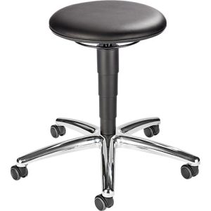Praxishocker bimos, mit Rollen, für Labore & hygienekritische Bereiche, höhenverstellbar, B 400 x T 400 x H 460-630 mm, Kunstleder, schwarz Praxishocker bimos, mit Rollen, für Labore & hygienekritische Bereiche, höhenverstellbar, B 400 x T 400 x H 460-630 mm, Kunstleder, schwarz