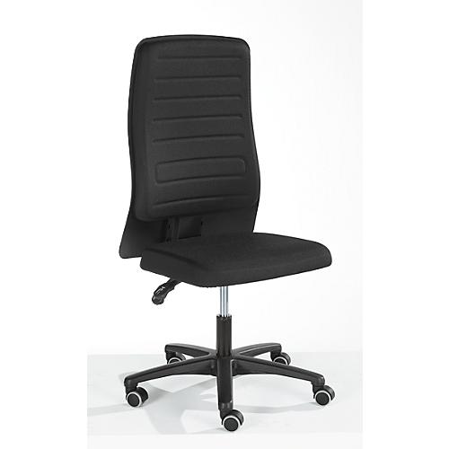 Prosedia Bürostuhl ECCON plus-3, Permanentkontakt, ohne Armlehnen, Rückenlehne gepolstert, mit Lordosenstütze, Flachsitz, schwarz