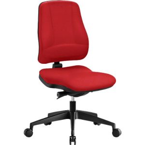 Prosedia Bürostuhl LEANOS V KOMFORT, Synchronmechanik, ohne Armlehnen, Lordosenstütze, Knierolle, rot/schwarz Prosedia Bürostuhl LEANOS V KOMFORT, Synchronmechanik, ohne Armlehnen, Lordosenstütze, Knierolle, rot/schwarz