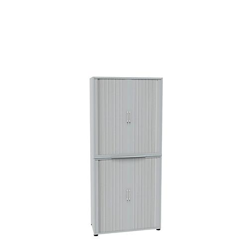 Querrollladenschrank, zweiteilig, B 1000 mm, 6 OH, lichtgrau