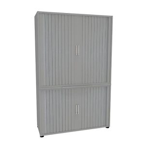 Querrollladenschrank, zweiteilig, B 1200 mm, 5 OH, silber Querrollladenschrank, zweiteilig, B 1200 mm, 5 OH, silber