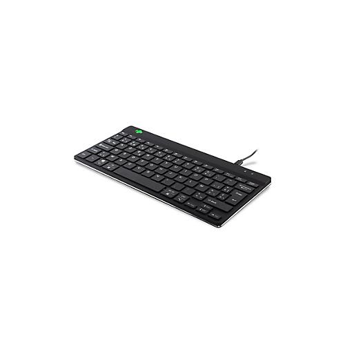 R-Go Ergonomische Tastatur Compact break - Tastatur - USB - AZERTY - Belgien - Schwarz