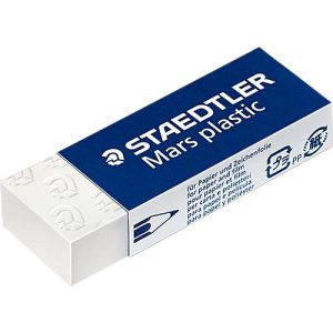 Radierer STAEDTLER Mars plastic, alterungsbeständig, geringe Krümelbildung, B 22 x T 12 x H 65 mm, weiß Radierer STAEDTLER Mars plastic, alterungsbeständig, geringe Krümelbildung, B 22 x T 12 x H 65 mm, weiß