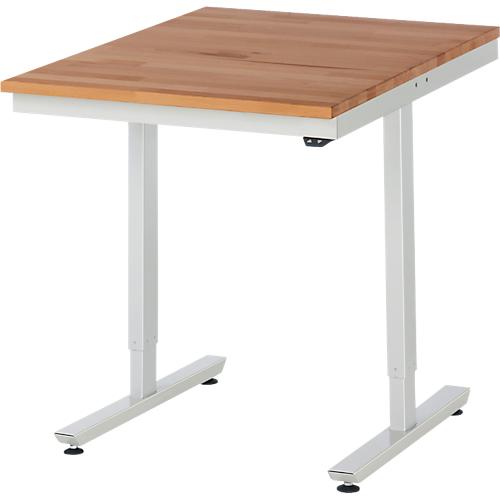 Rau Arbeitstisch Adlatus, elektrisch höhenverstellbar, 25 mm geölte Massivholzplatte, bis 150 kg, B 1000 x T 800 x H 720-1120 mm, Buche/lichtgrau