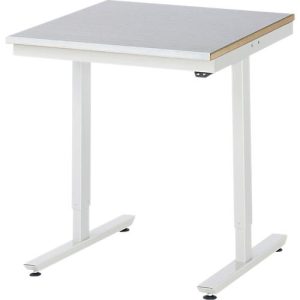 Rau Arbeitstisch Adlatus, elektrisch höhenverstellbar, 25 mm MDF-Platte, Stahlblechbelag, 150 kg, B 750 x T 800 x H 720-1120 mm, silber/lichtgrau Rau Arbeitstisch Adlatus, elektrisch höhenverstellbar, 25 mm MDF-Platte, Stahlblechbelag, 150 kg, B 750 x T 800 x H 720-1120 mm, silber/lichtgrau