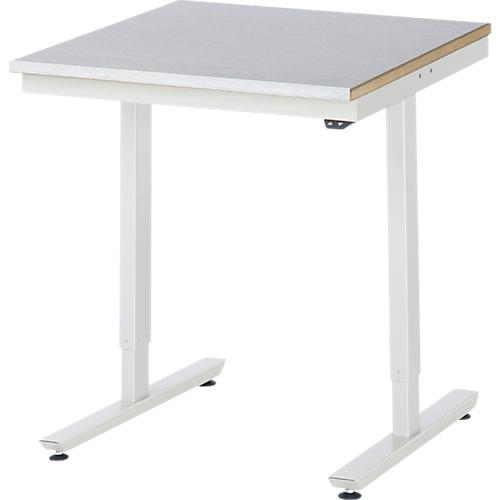 Rau Arbeitstisch Adlatus, elektrisch höhenverstellbar, 25 mm MDF-Platte, Stahlblechbelag, 150 kg, B 750 x T 800 x H 720-1120 mm, silber/lichtgrau