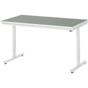 Rau Arbeitstisch Adlatus, elektrisch höhenverstellbar, 25 mm Spanplatte, Linoleumbelag, 150 kg, B 1500 x T 800 x H 720-1120 mm, hellgrau/lichtgrau Rau Arbeitstisch Adlatus, elektrisch höhenverstellbar, 25 mm Spanplatte, Linoleumbelag, 150 kg, B 1500 x T 800 x H 720-1120 mm, hellgrau/lichtgrau