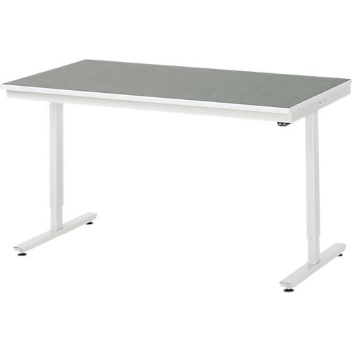 Rau Arbeitstisch Adlatus, elektrisch höhenverstellbar, 25 mm Spanplatte, Linoleumbelag, 150 kg, B 1500 x T 800 x H 720-1120 mm, hellgrau/lichtgrau