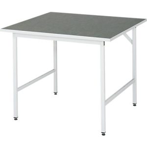 Rau Arbeitstisch Jerry, manuell höhenverstellbar, 25 mm Spanplatte mit Linoleumbelag, bis 300 kg, B 1000 x T 1000 x H 800-850 mm, hellgrau/lichtgrau Rau Arbeitstisch Jerry, manuell höhenverstellbar, 25 mm Spanplatte mit Linoleumbelag, bis 300 kg, B 1000 x T 1000 x H 800-850 mm, hellgrau/lichtgrau
